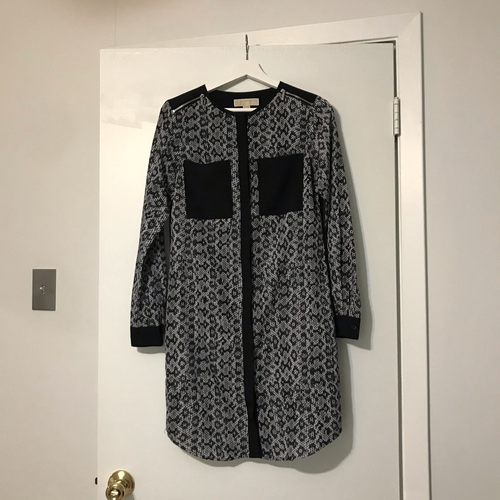 Michael Kors Snakeprint Button Up Blouse/dress